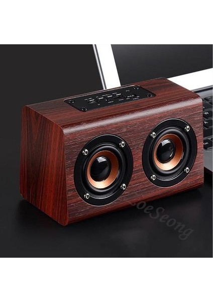 Retro Ahşap Kablosuz Bluetooth Hoparlör Subwoofer Boombox Hoparlörler Taşınabilir Ses Kutusu Desteği Tf Mp3 Çalar Kartı / USB Disk Aux (Yurt Dışından)