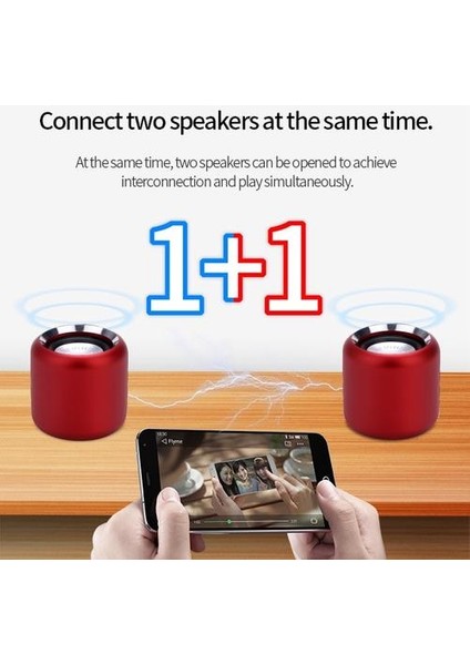 Kırmızı Mini Bluetooth Hoparlör Taşınabilir Subwoofer Player Müzik Kutusu Tws Hoparlör (Yurt Dışından)