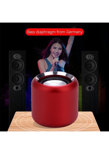 Kırmızı Mini Bluetooth Hoparlör Taşınabilir Subwoofer Player Müzik Kutusu Tws Hoparlör (Yurt Dışından)