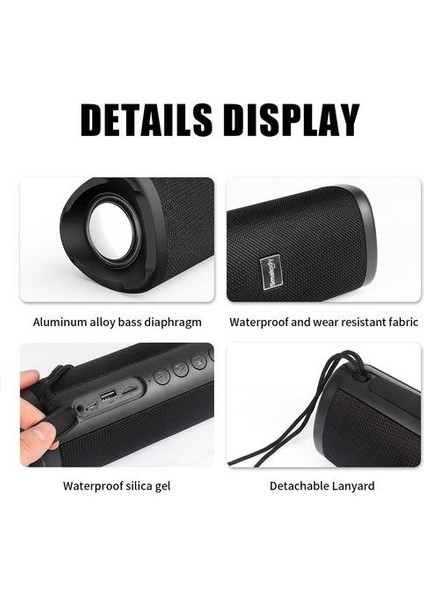 Kablosuz Bluetooth 5.0 Hoparlör 20 W 2500 Mah Su Geçirmez Taşınabilir Subwoofer 3D Surround Hoparlör Ses Kutusu Tf Kart (Yurt Dışından)