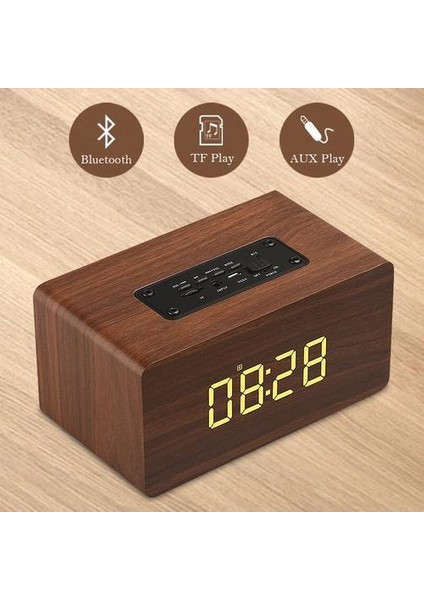 Ev Tiyatrosu Taşınabilir Ahşap Bluetooth Hoparlör Kablosuz Tv Hoparlörler Soundbar Subwoofer Çalar Saat Radyo Müzik Merkezi (Yurt Dışından) fiyatları