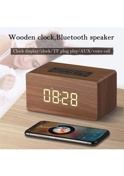 Ev Tiyatrosu Taşınabilir Ahşap Bluetooth Hoparlör Kablosuz Tv Hoparlörler Soundbar Subwoofer Çalar Saat Radyo Müzik Merkezi (Yurt Dışından) modelleri