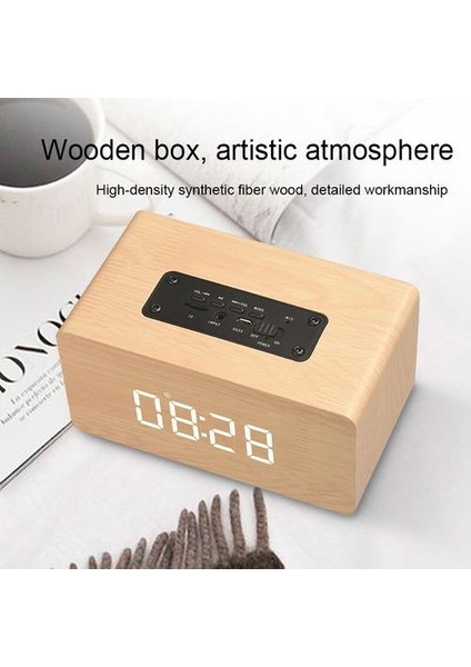 Ev Tiyatrosu Taşınabilir Ahşap Bluetooth Hoparlör Kablosuz Tv Hoparlörler Soundbar Subwoofer Çalar Saat Radyo Müzik Merkezi (Yurt Dışından) fırsatları