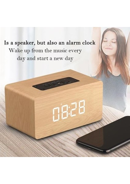 Ev Tiyatrosu Taşınabilir Ahşap Bluetooth Hoparlör Kablosuz Tv Hoparlörler Soundbar Subwoofer Çalar Saat Radyo Müzik Merkezi (Yurt Dışından) indirimleri