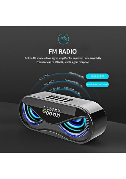 Baykuş Tasarım Bluetooth Hoparlör LED Flaş Kablosuz Hoparlör Fm Radyo Çalar Saat Tf Kart Desteği Numaraya Göre Şarkıları Seç (Yurt Dışından)
