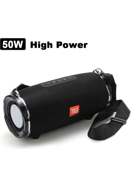 Siyah Yüksek Güçlü 50 W Bluetooth Hoparlör Su Geçirmez Taşınabilir Sütun Pc Bilgisayar Hoparlörler Subwoofer Boom Box Müzik Merkezi Radyo Taşınabilir Hoparlörler (Yurt Dışından)