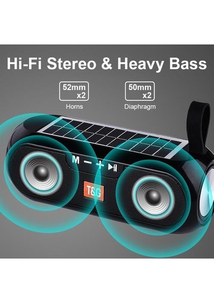 Bluetooth Hoparlör Kablosuz Güneş Hoparlörler Taşınabilir Açık Subwoofer Destek Stereo Surround Tws Hoparlör (Yurt Dışından)