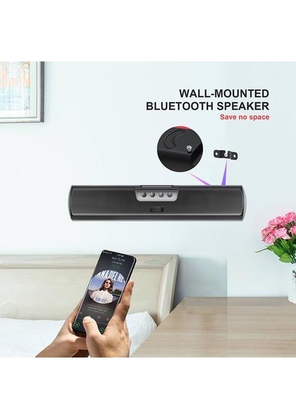 Bluetooth Hoparlör Taşınabilir Kablosuz Şanzıman Hoparlör Stereo Subwoofer Destek Tf Kart Handsfree Samsung Telefon Için Arama (Yurt Dışından)