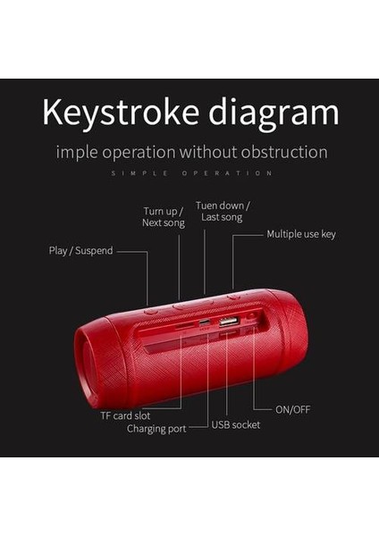 Yüksek Güçlü 40 W Bluetooth4.0 Hoparlör Bas Taşınabilir Sütun Kablosuz Stereo Subwoofer Müzik Piling Merkezi Soundbox USB (Yurt Dışından)
