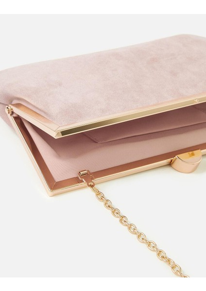 Suedette Clutch Çanta Nude fırsatları