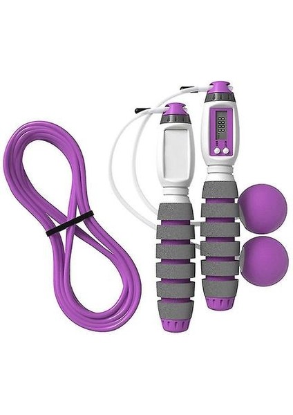Kalori Ayarlanabilir Fitness Atlama Ipi ile Elektronik Atlama Ip Sayacı Mor (Yurt Dışından)