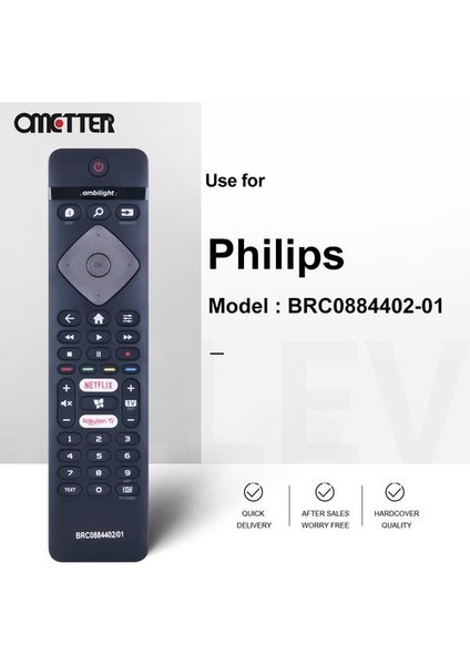 Philips Akıllı Tv Uzaktan Kumanda Için Uygun BRC0884402 01 398GR10BEPHNN0017BC Netflix (Yurt Dışından)
