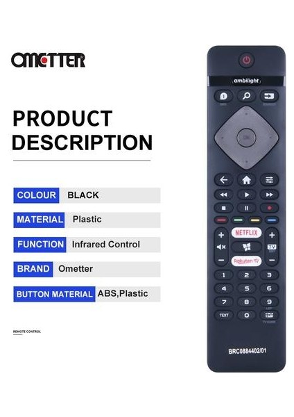 Philips Akıllı Tv Uzaktan Kumanda Için Uygun BRC0884402 01 398GR10BEPHNN0017BC Netflix (Yurt Dışından)