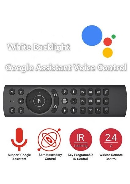 Yeni G20S Pro Air Fare Arka Ses Ses Gyroskope Ir Öğrenme Google Assidatör Android Tv Kutusu Için Smart Sesli Uzaktan Kumanda (G20S Pro Aydınlatmalı) (Yurt Dışından)