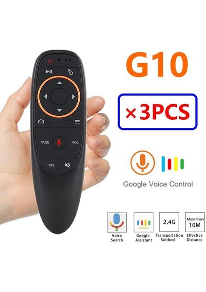 [3 Adet] G10 G10S G10SPRO Ses Uzaktan Kumanda Bt Blueeteeth Hava Uzaktan Fare Android Tv Kutusu Için 2.4g Kablosuz Gyroskope H96 Max X3 (Yurt Dışından)