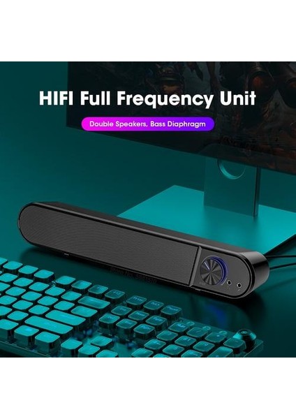 Bluetooth Bilgisayar Hoparlör Bar Kablosuz Hoparlörler Mic Mikrofon Hifi Stereo Subwoofer Dizüstü Pc Aux Için Kablolu 3.5mm Hoparlör (Yurt Dışından)