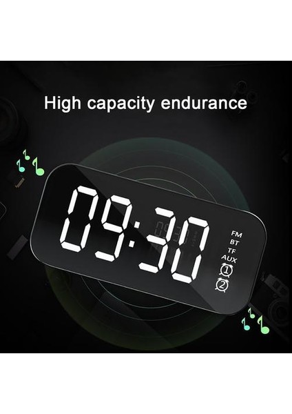 Dikdörtgen Subwoofer Ayna Kablosuz Bluetooth 4.2 Cep Telefonlarında Kullanılan Çalar Saat Hoparlör Ipads Macs Tabletler Dizüstü Bilgisayarlar (Yurt Dışından)