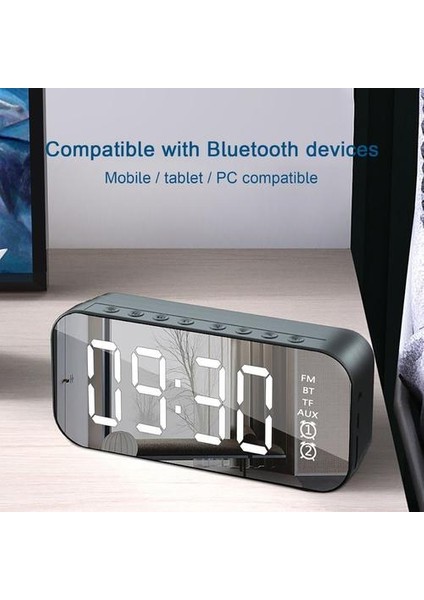 Dikdörtgen Subwoofer Ayna Kablosuz Bluetooth 4.2 Cep Telefonlarında Kullanılan Çalar Saat Hoparlör Ipads Macs Tabletler Dizüstü Bilgisayarlar (Yurt Dışından)