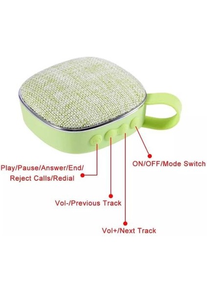 Taşınabilir Kumaş Bluetooth Hoparlör Açık USB Desteği Tf Kart Stereo Subwoofer 10W Kablosuz Stereo Hoparlör (Yurt Dışından)