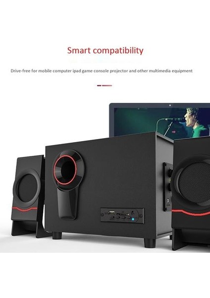 Bluetooth Hoparlör Bilgisayar Hoparlörler Ahşap 2.1 Multimedya Subwoofer Bluetooth USB Dizüstü Hoparlörler Bluetooth + 3.5mm Bağlantı (Yurt Dışından)