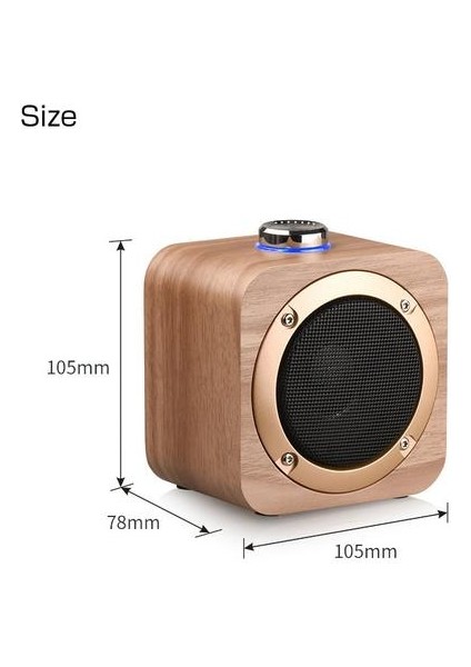 Taşınabilir Ahşap Bluetooth Hoparlör Kablosuz Bas Subwoofer Hoparlör Müzik Çalar Vintage Dışarıda Subwoofer (Yurt Dışından)