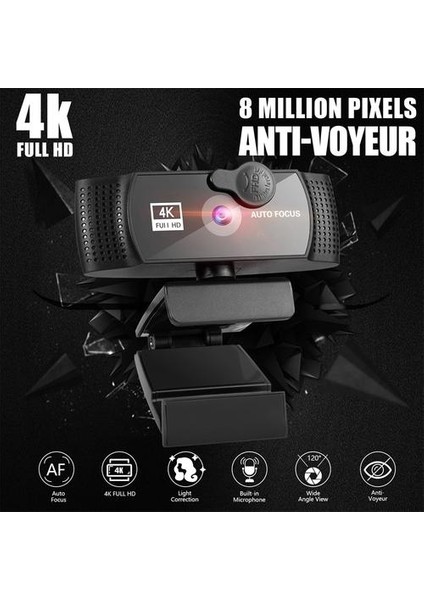 (2k) Mikrofon ile Pc Web Kamerası 2k Full Hd Geniş Ekran Bilgisayar Oyunu Video Çalışması Webcamera Dönebilen USB Web Kamera Cam (Yurt Dışından)