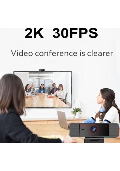 Webcam 2 K Full Hd Web Kamera Mikrofon Dahili Dönebilen USB Fiş Cam Pc Için Mac Dizüstü Bilgisayar Masaüstü (Yurt Dışından)