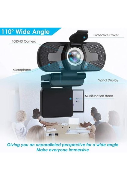 Webcam 1080 P Tam Hd Web Kamera ile Mikrofon ile Web Kamera 1080 P Pc Bilgisayar Için Mac Laptop Masaüstü Skype USB Camara Web (Yurt Dışından)