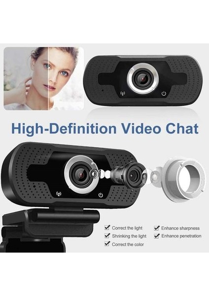 Webcam 1080 P Tam Hd Web Kamera ile Mikrofon ile Web Kamera 1080 P Pc Bilgisayar Için Mac Laptop Masaüstü Skype USB Camara Web (Yurt Dışından)