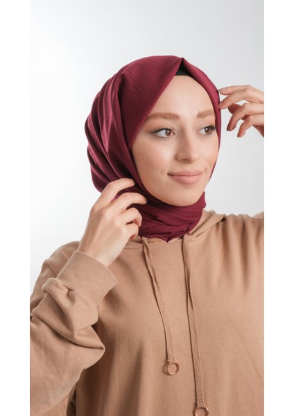 Bordo Düz Klasik Şal Pamuk Caz Sade 202105_16