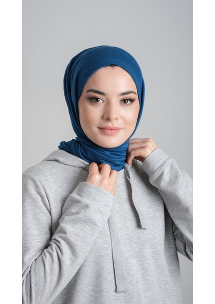 Petrol Mavisi Pratik Hazır Geçmeli Şal Viskon Kumaş Penye Şal 2108_17