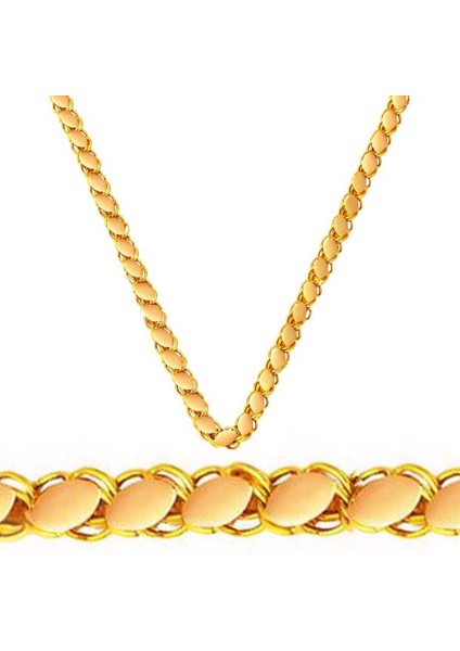 Pullu 14 Ayar Altın Zincir - 55 cm