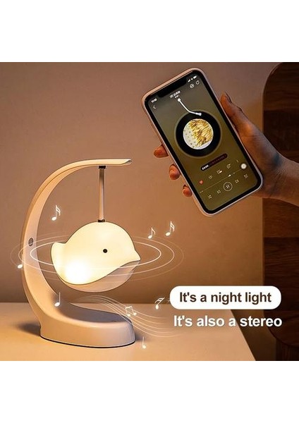 Kablosuz Bluetooth Hoparlör 5.0 Yaratıcı Kuş Işık Akıllı Hoparlör Yeni Subwoofer Küçük Bilgisayar Hoparlör LED Gece Lambası Aux / USB (Yurt Dışından)