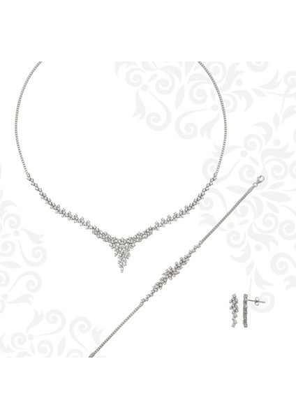Taşlı Altın Gerdanlık Seti 14 Ayar 24.00 Gram ABYSET0037