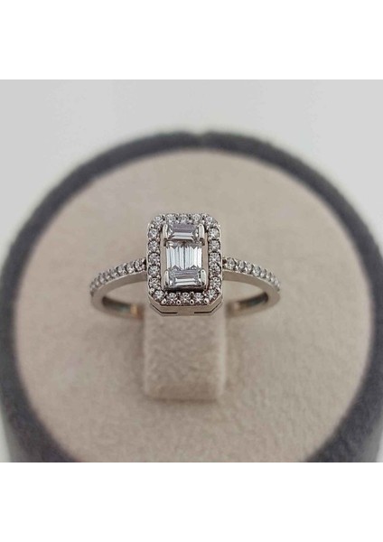 Baget Taşlı Altın Yüzük 14 Ayar 2.04 Gram ABYYZK0144 fiyatları