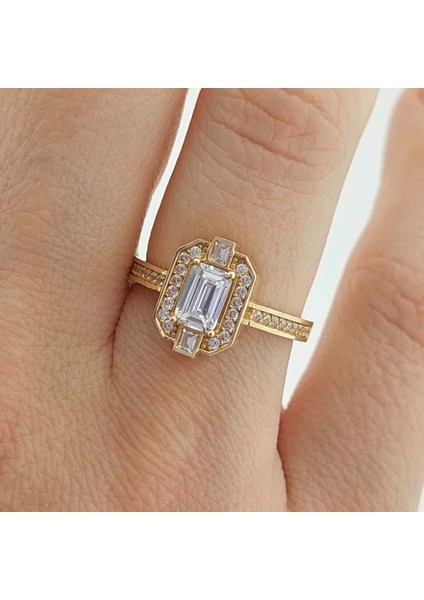 Baget Taşlı Altın Yüzük 14 Ayar 2.60 Gram ABYYZK0148