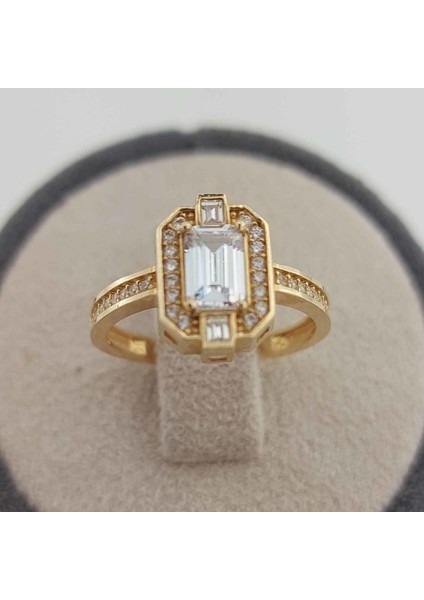 Baget Taşlı Altın Yüzük 14 Ayar 2.60 Gram ABYYZK0148 fiyatları