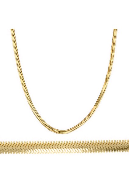 Balıksırtı 14 Ayar Altın Zincir - 40 cm