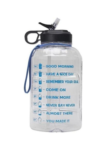 2.2l Spor Su Şişesi Motive Edici Zaman Işaretleyici Su Matarası(Yurt Dışından)
