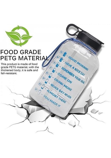 2.2l Spor Su Şişesi Motive Edici Zaman Işaretleyici Su Matarası(Yurt Dışından) fırsatları