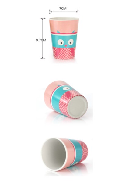4 Adet Çocuk Bardak Set Doğal Bambu Fiber Bebek Fincan Termosu (Yurt Dışından)