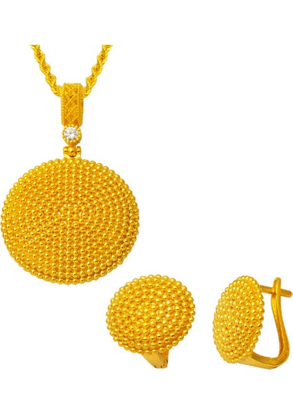Tılsım Beypazarı Kolye & Küpeli Altın Set