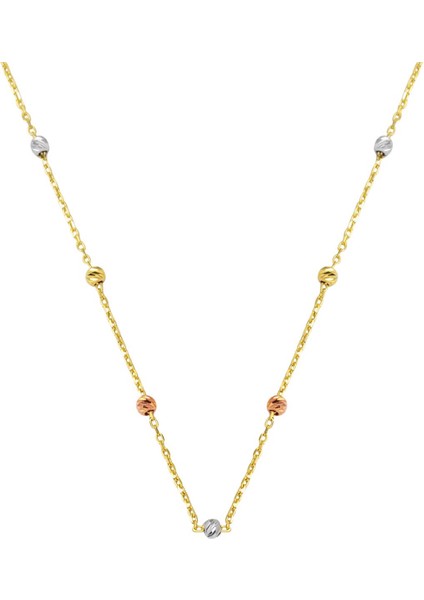 Top Altınlı 14 Ayar Popcorn Zincir Kolye