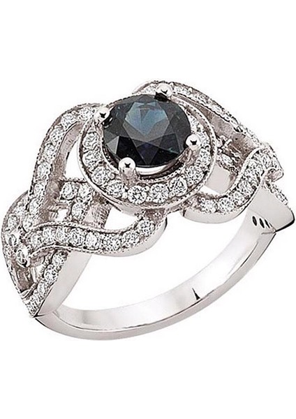 1.18 Karat Pırlantalı Safir Yüzük PYZK019