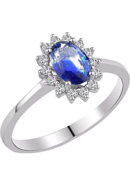 0.15 Karat Pırlantalı Safir Güneş Yüzük PY111