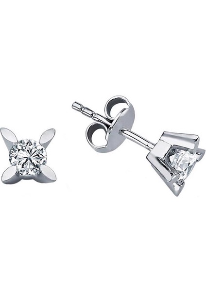 0.10 Karat H-I Vs Pırlanta Tektaş Küpe W2PE3341