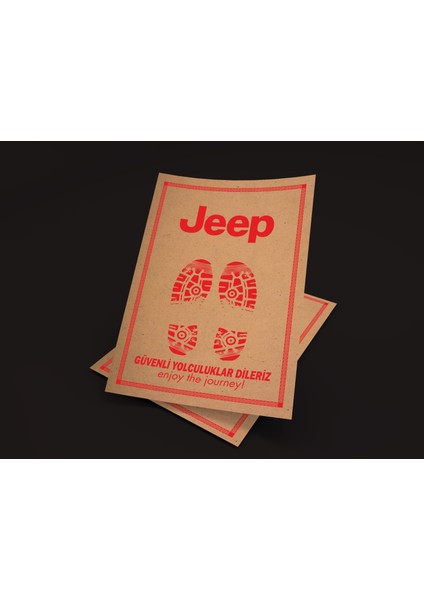 Kağıt Oto Paspas Vip Jeep Logo Baskılı Kraft 35 x 50 cm 100'lü Paket