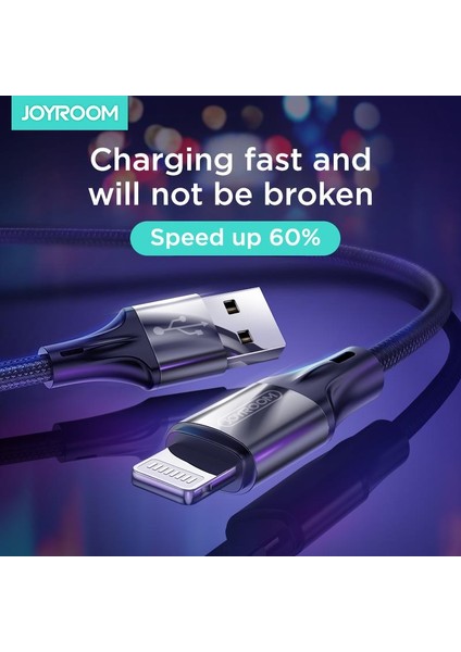 S-1030N1 USB To Lighting Metal Kopmaz Hızlı Şarj Kablosu 3A