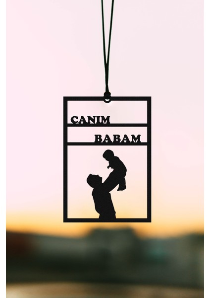 Metal Araba Süsü Canım Babam Dikiz Aynası Süsü Hediyelik