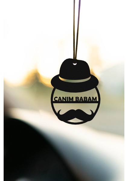 Metal Araba Süsü Canım Babam Motif Dikiz Aynası Süsü Hediyelik modelleri